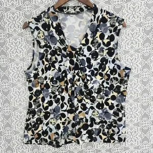 Jones Studio Polka printed twisted front tank top L